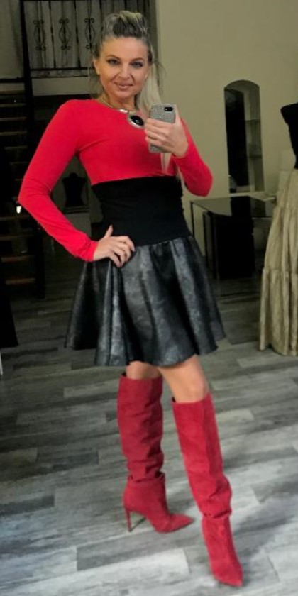 SUKNĚ KRÁTKÁ KOŽENKOVÁ šedočerná BOROS-SK-S-GRBL 01